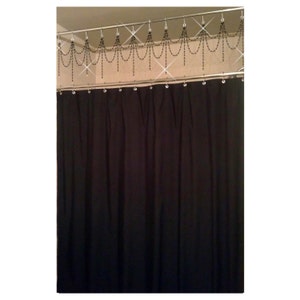 Bathtub/Shower Header Bling....Double Swag w/ Short Alternating Vertical Strands.  Acrylic Plastic Resin Beads
