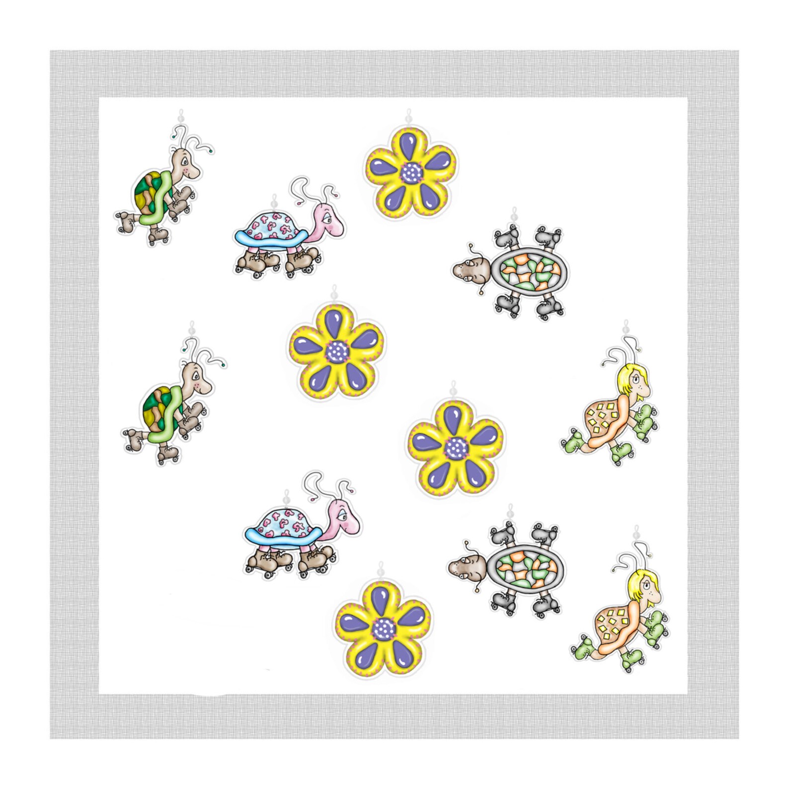 Dandelion Soup...skating Turtles....shower Curtain Hook Charm Etsy