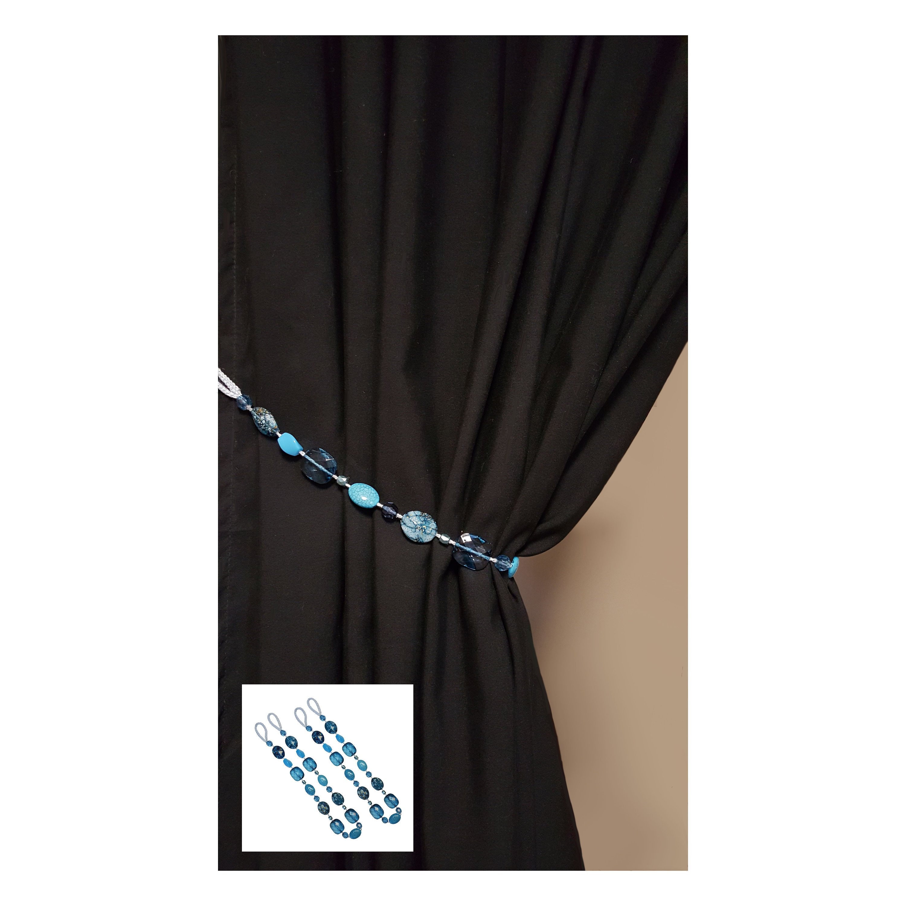 Shower Curtain Tie Backs...set of Two Chunky Blue Acrylic Etsy