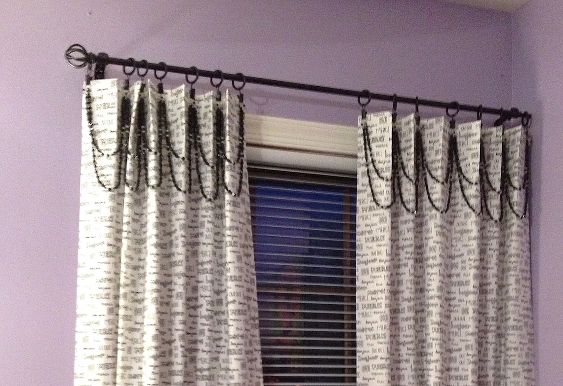 Cafe Curtain Drapery Bling... Double Swag.... 7 Star Etsy