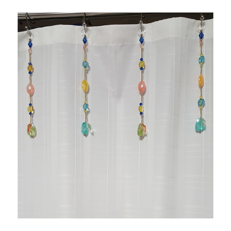 Shower Curtain Bling Hook Accents/Charms/ Ornaments. Bead Strands sent of 12, 10 ....Chunky Acrylic Plastic Beads Multi Color. image 2