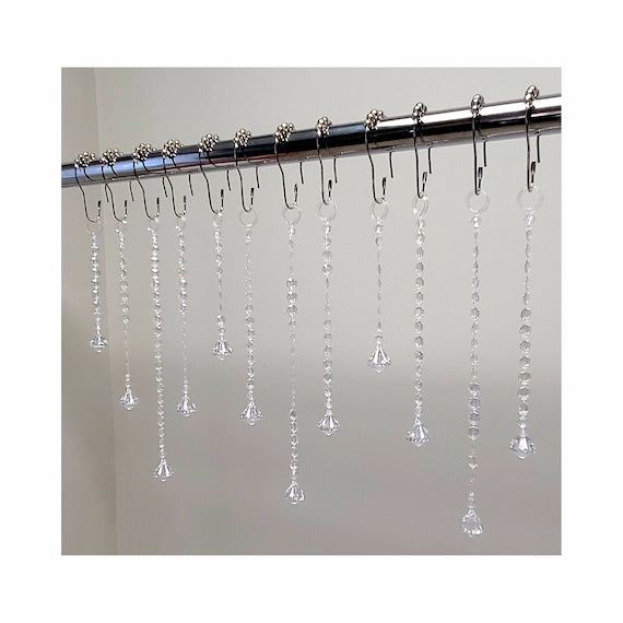Decorative Shower Curtain Bling Hook Accents/charms/ Ornaments Acrylic  Plastic Resin Gem Strands With Diamond Accent. 