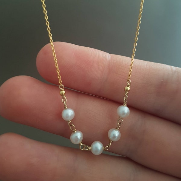 Collier Perle D'eau Douce Véritable Pour Jeune Mariée - Chaîne élégante - Neuf