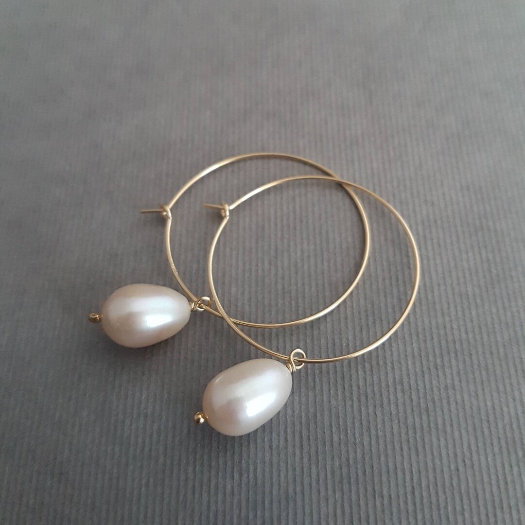 Boucles D'oreilles Femme Perle Blanche Et Diamants En Forme De Cœur - Doré, Neuf Avec étiquettes