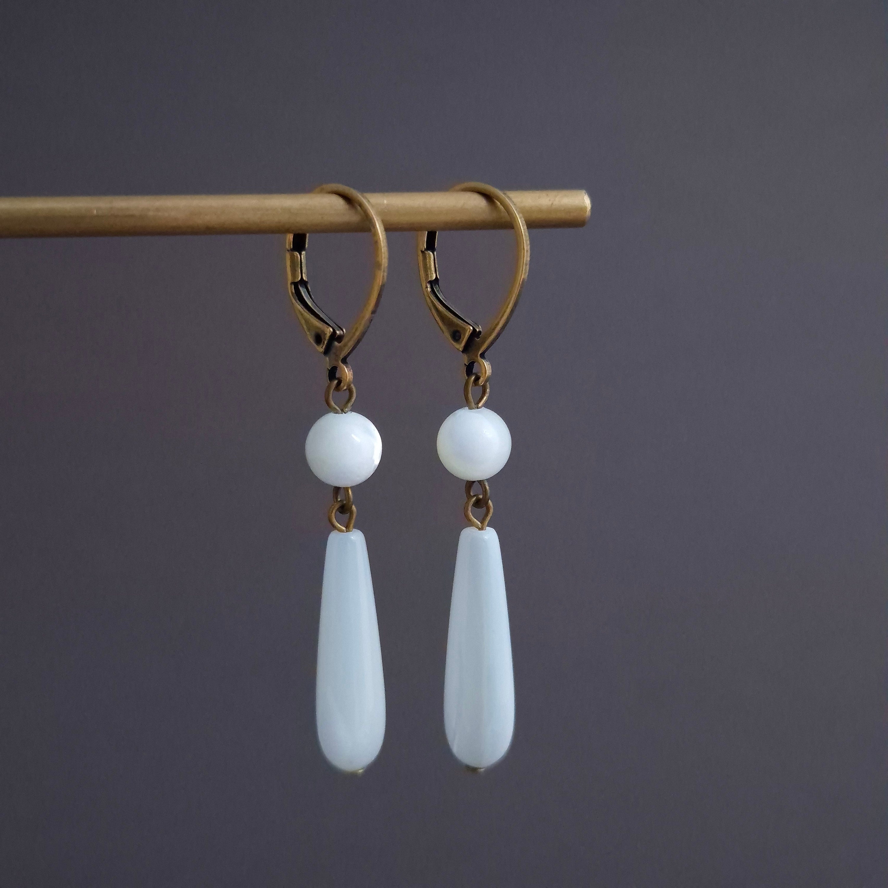 Jovono Boucles D'oreilles Pendantes En Forme De Nœud En Perles