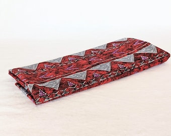 Vintage Funky Southwestern Memphis Style 1980s Red Purple Black White Gray Fabric - Over 1.5 Yards