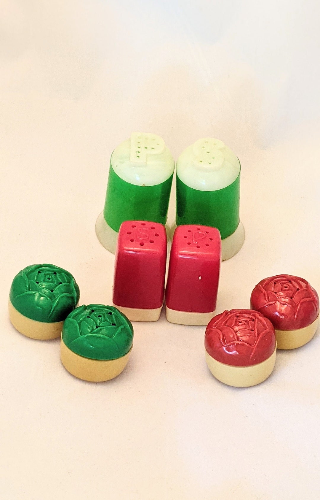 Vintage Retro Celluloid Salt and Pepper Shakers CHOICE of Etsy