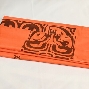 Vintage 1960s Tahitian Mid-Century Modern Boho Tiki Hand Print Fabric Panel Block Print Tribal Tahiti BeachComber - 70" X 44" panel image 2