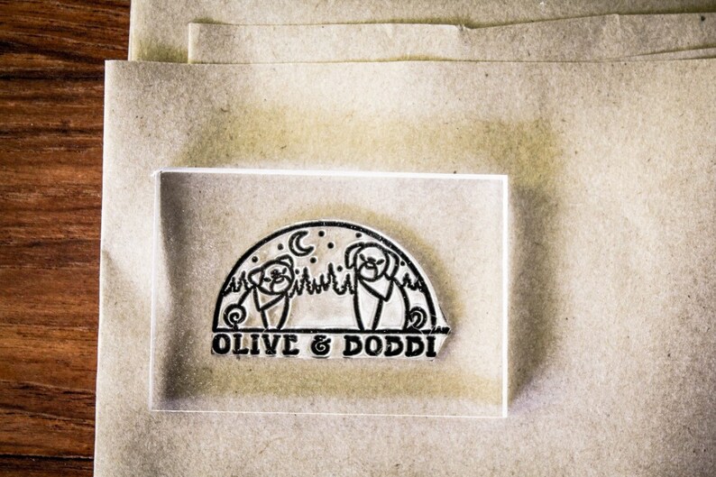 2 Custom Rubber Stamp 3 x 2 and 2 x 2 inches Etsy