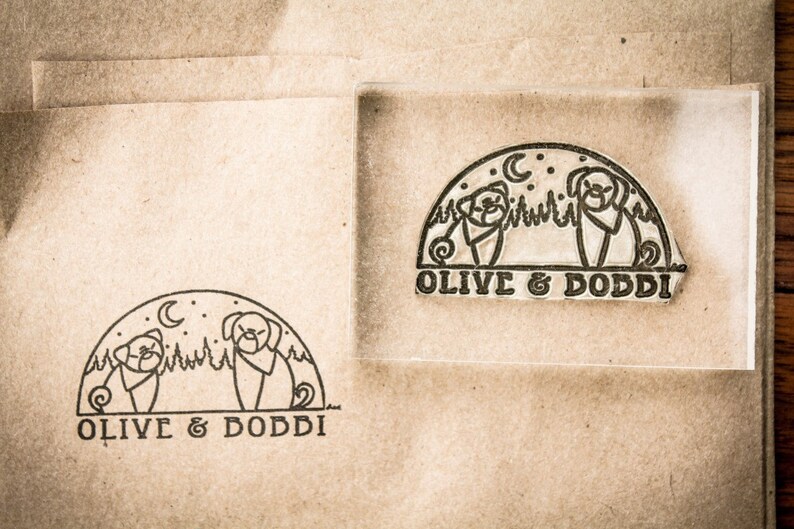 2 Custom Rubber Stamp 3 x 2 and 2 x 2 inches Etsy