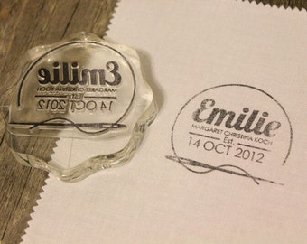 Custom Fabric Stamp ( 2" x 2" ) - Custom Cloth Stamp - Customized Fabric Stamp