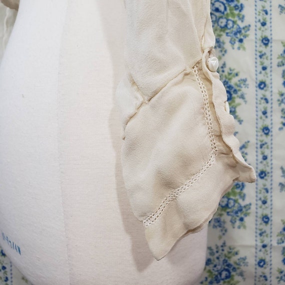 Edwardian silk crepe cropped blouse - image 6