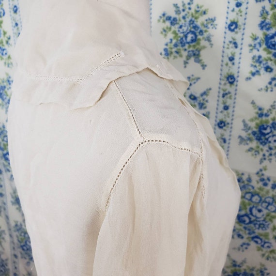 Edwardian silk crepe cropped blouse - image 5
