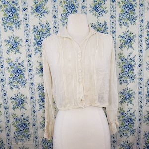 Edwardian silk crepe cropped blouse