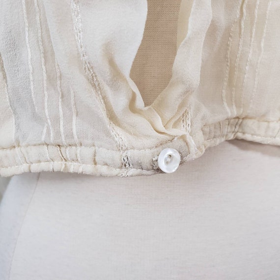 Edwardian silk crepe cropped blouse - image 7
