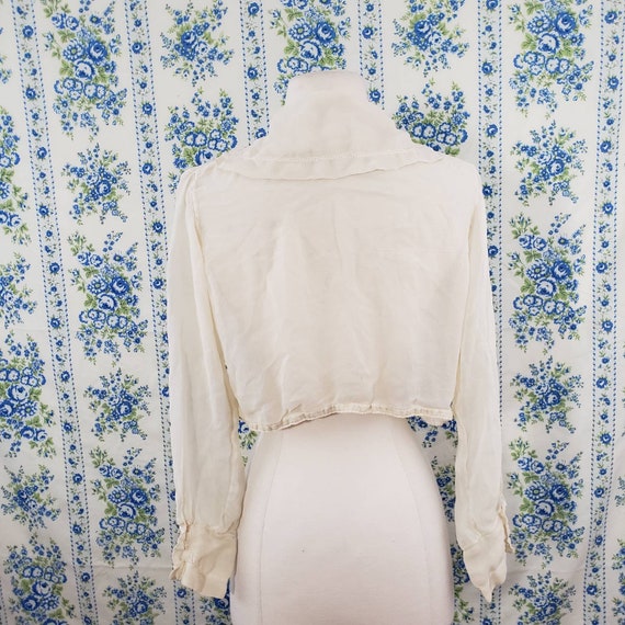Edwardian silk crepe cropped blouse - image 3