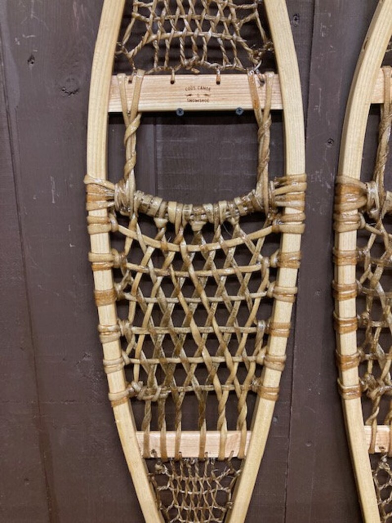 Ojibwa Style Wood and Rawhide Snowshoes 10x48 Etsy