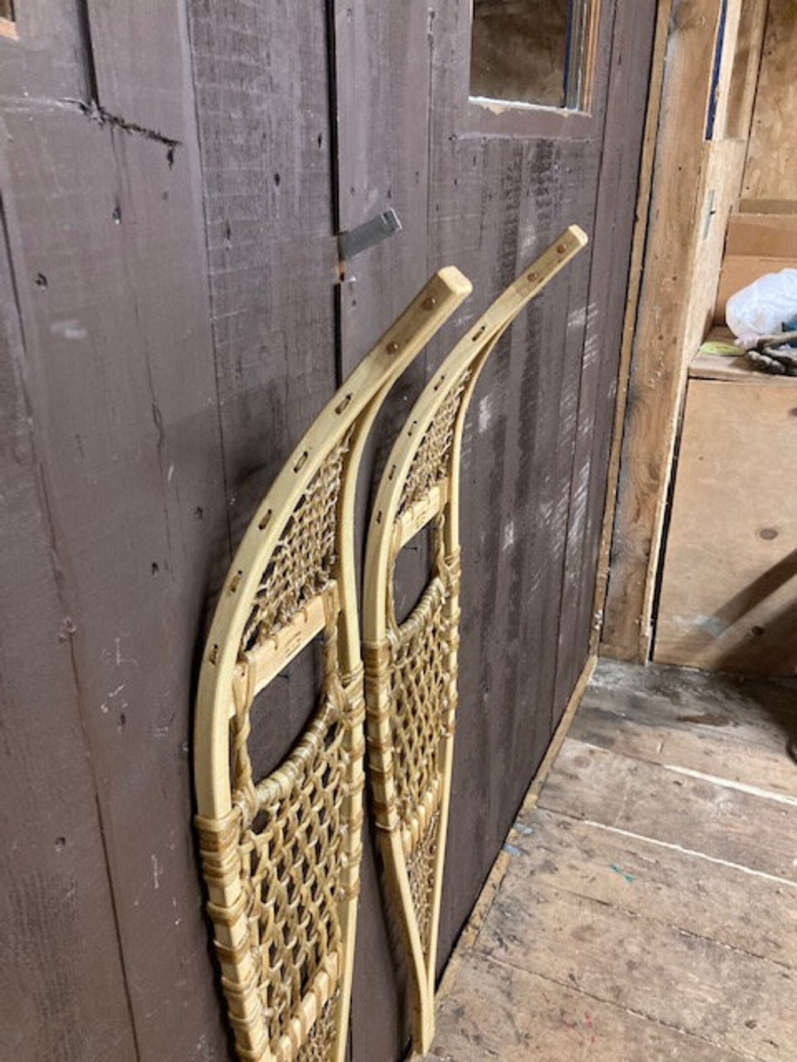 Ojibwa Style Wood and Rawhide Snowshoes 10x48 Etsy