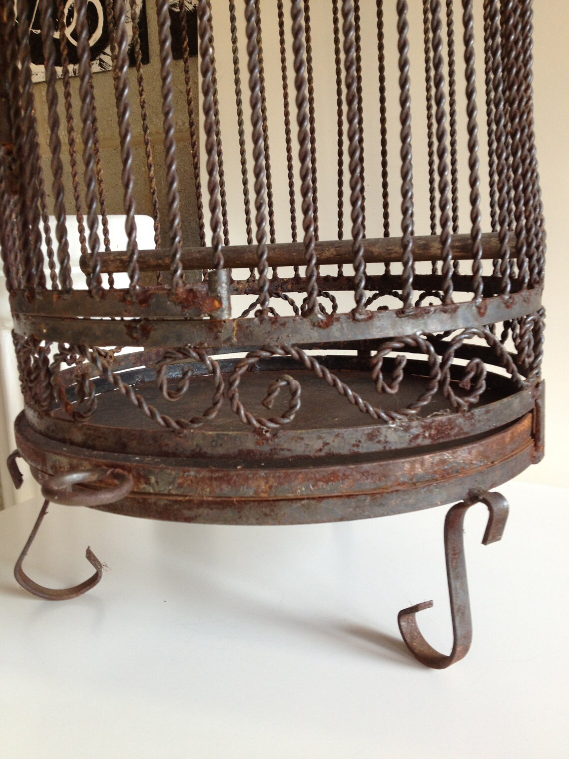 Vintage Wrought Iron Bird Cage Etsy
