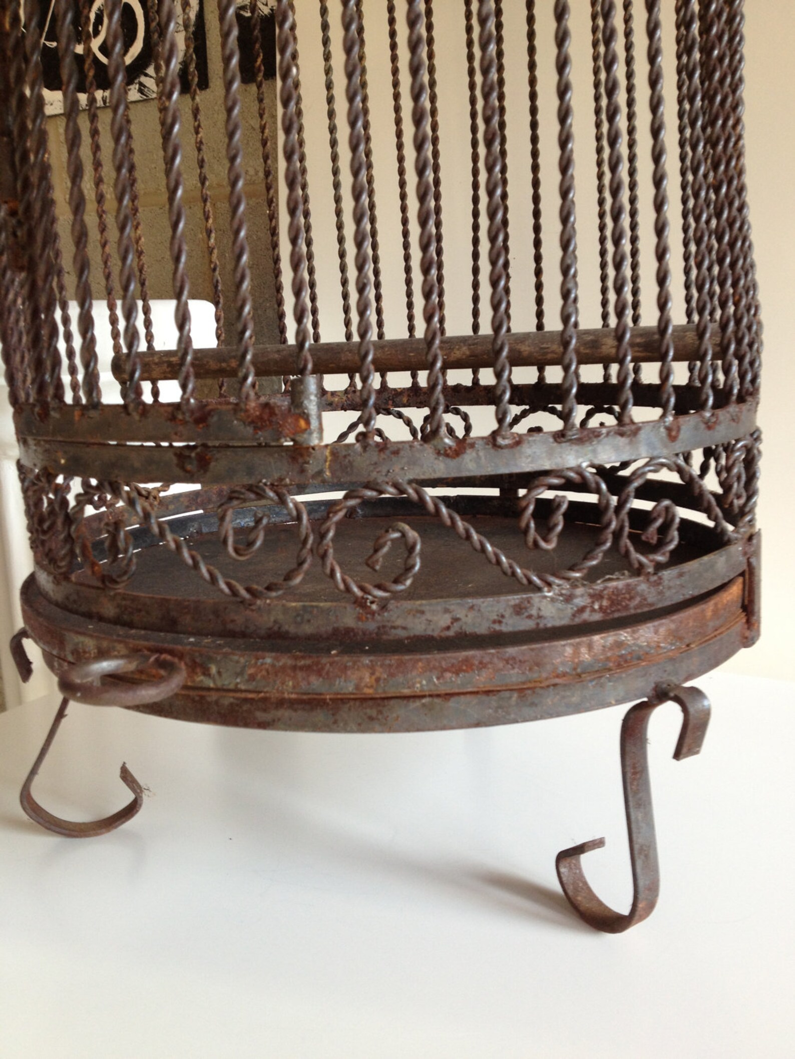 Vintage Wrought Iron Bird Cage Etsy