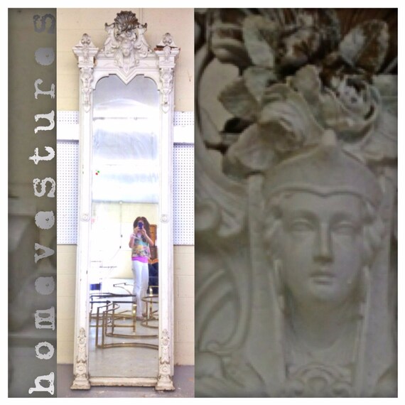 Items similar to White Victorian Floor Mirror From The Episcopalian