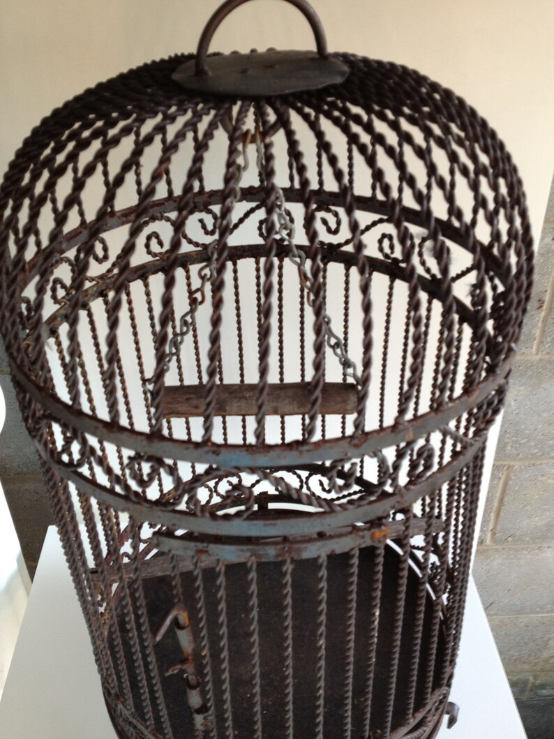 Vintage Wrought Iron Bird Cage Etsy