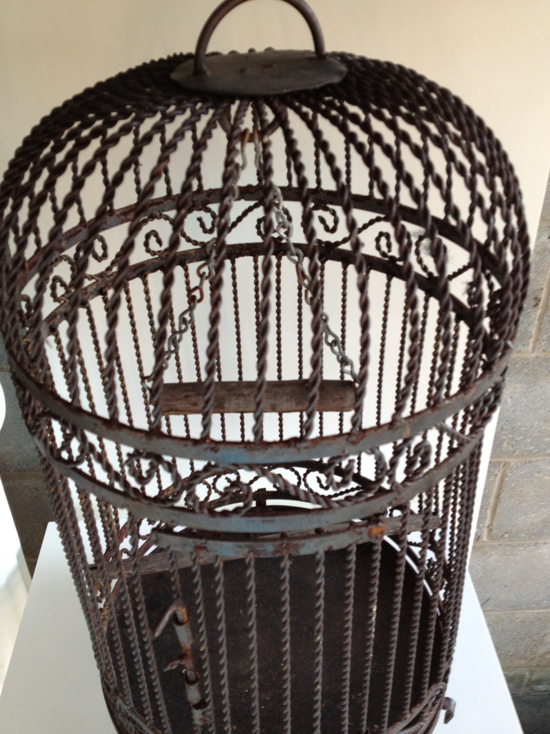 Vintage Wrought Iron Bird Cage Etsy