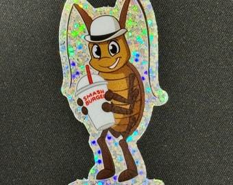 3” TrevorForget Cockroach Stickers with GLITTER Backing
