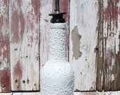 Olive oil and vinegar, simple syrup, soap, liquor dispenser bottles, hand painted bottles , Minimalist White bottle with White accents