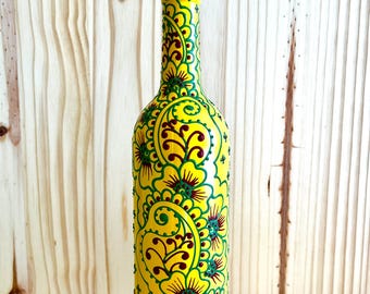 Hand Painted Oil Dispenser – Retro Floral Kitchen Decor, 750ml