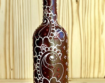 Olive Oil & Vingar Wine Bottle Dispenser – Chocolate Browns and ivory accents