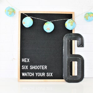 Black Metal Number 6 | FREE SHIPPING | Industrial Number | 14 Inch Metal Number | Damaged New Old Stock