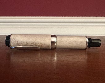 Fountain Pen - Deer Antler - Ink Pen Gift - Chrome Hardware  - Handmade Gift - 2098