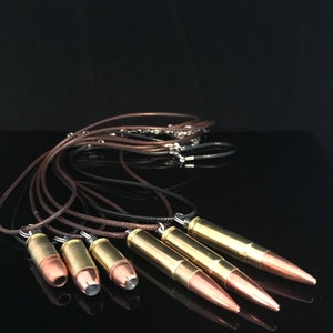 Schmuck Halskette - Kugel - Pistole Enthusiast - Geschenk - AK 47 - 357 - 300 - 270 - 9 mm - 7,62 - 5,56 - 9 mm - 380 - 308 - 30-30 mehr