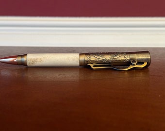 We The People Lever Action Pen | Deer Antler | American Pride | Patriotic gift | Unique Holiday Gift | Antique Brass 1776