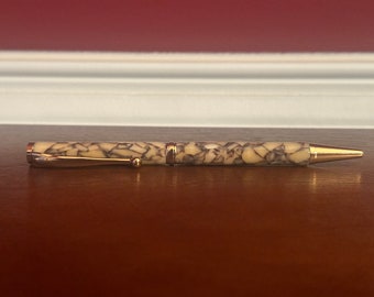 Leopard Web Acrylic Pen - Petite Pen - Planner Pen - Journal - Graduation Gift - Office Desk - Handmade Gift - Gold Titanium Finish 2022