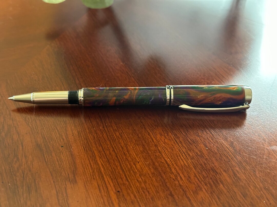 Firework Explosion In Pen Lava Explosion Alumilite Rollerball Pen – Chrome Finish, Gift for ...