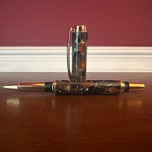 Rollerball Pen  - Birthday Gift - Handmade Rollerball - Colorful Acrylic - Gold Titanium Nitride - Schmidt Rollerball refill 1244