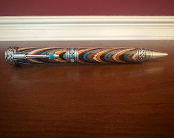 Southwestern Pen – Colorgrain Wood, Arrowhead Clip, Antique Pewter 2470