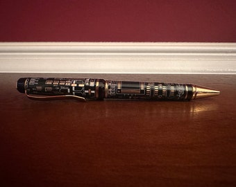 Circuit Board Pen | IT Professional Gift | Handmade Gift | Gift for Boss | Black Acrylic | Cigar Pen | Twist Mechanism | Parker Refill 2070