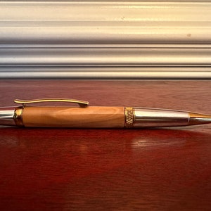 Olive Wood Ballpoint Pen | Holy Land | Bethlehem | Titanium Gold and Chrome | Gift for Dad | Handmade | Birthday gift | 1883