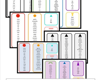 Montessori Word List with Grammar Symbols