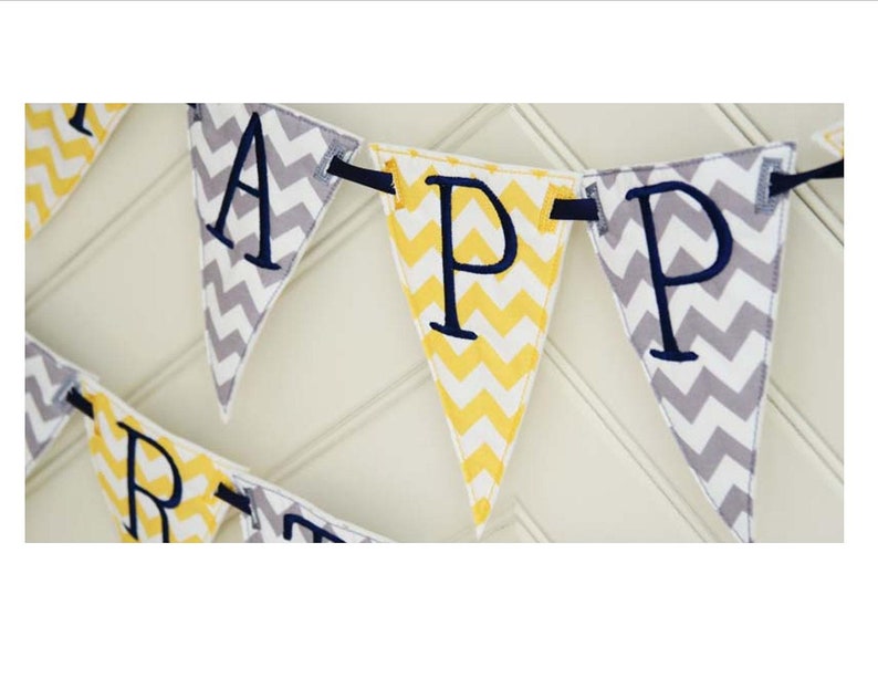 Fabric Birthday Banner Free Personalization Etsy