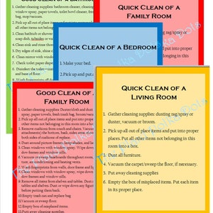 Deep/Quick Clean Cleaning Charts - DIGITAL DOWNLOAD
