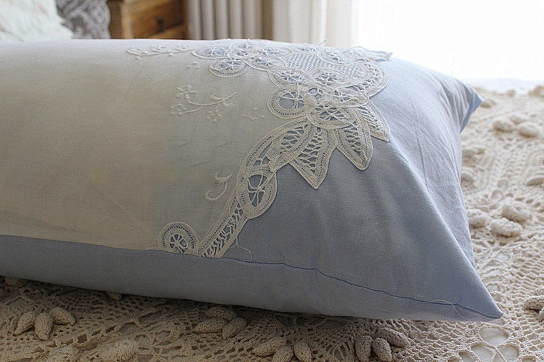 Sale Handmade Lace Pillow Shams Hand Embroidery with Etsy