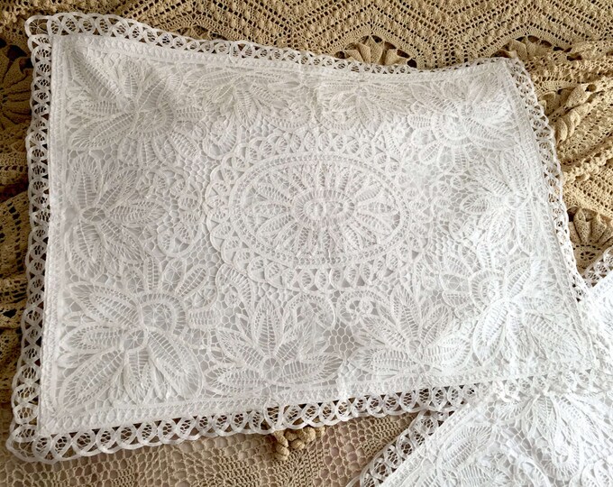 A Pair of Shabby Chic Cotton Handmade Battenburg Lace Pillow Etsy