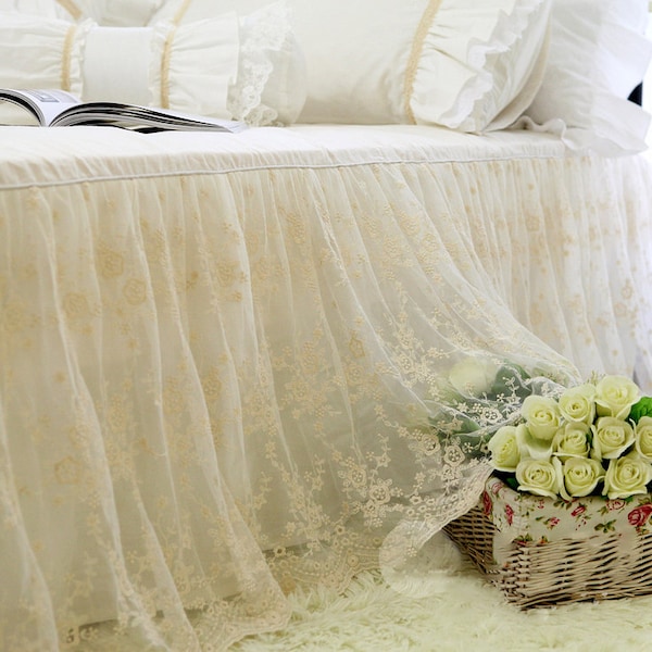 Lace Dust Ruffle Etsy