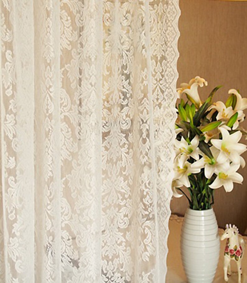 Fairy Tale Damascus Pattern Light Off White Sheer Curtains Fairy Tale Damascus Pattern Light Off White Sheer Curtains Lace Rod P