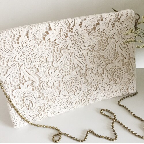 Bridesmaid Gift: Handmade Shabby Chic Cotton Wedding Bag Lace - Etsy