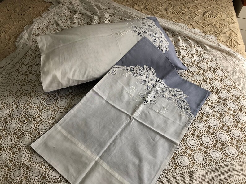 Sale Handmade Lace Pillow Shams Hand Embroidery with Etsy